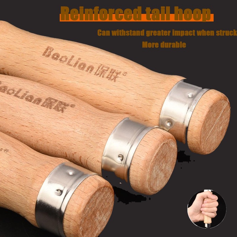 Shengsenfu 4 Pcs Wood Chisel Set, Carbon Steel, Bevel Edge,