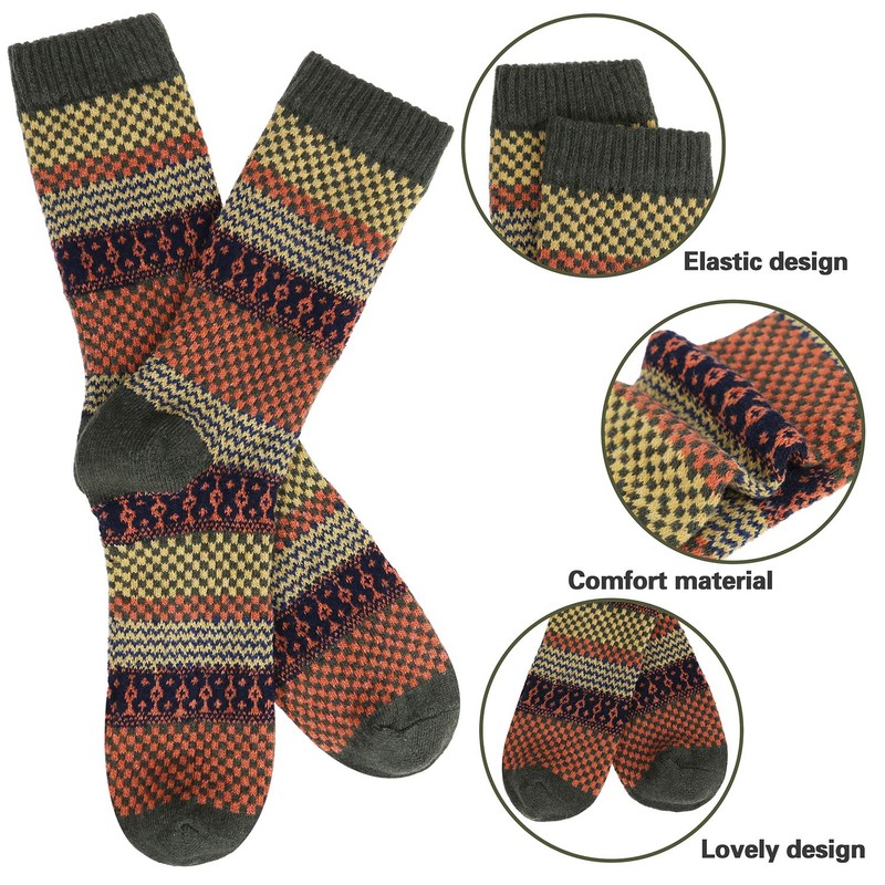 6 Pairs Mens Wool Socks Thick Warm Winter Thermal Socks