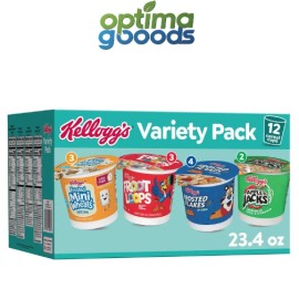 Kellogg's Variety Pack Single Serve Cereals 12 Count Assorted Flavors Breakfast