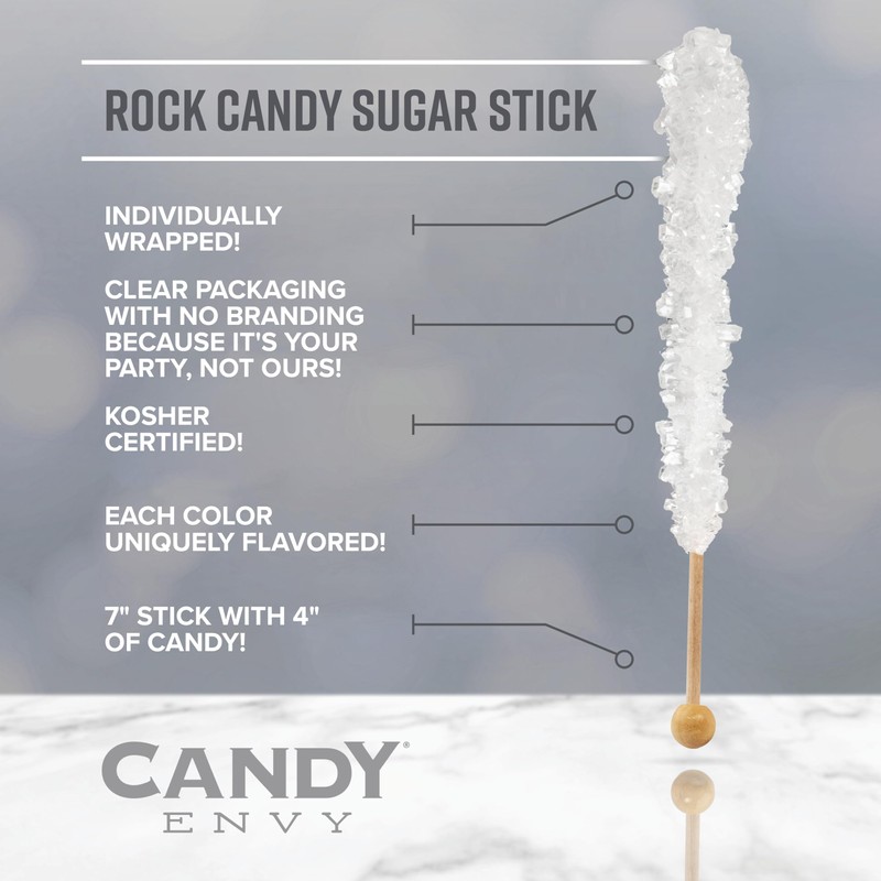 White Rock Candy Sugar Sticks - Original Sugar Flavored -