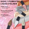 Ingzy Flüssiger Eyeliner mit Glitzer, Metallic-Eyeliner, glitzernd, weiß, silberfarben, goldfarben,