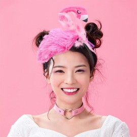 DECHOUS 5Pcs Pink Flamingo Headbands: Hawaii Flamingo Hat Headband Tropical Party Headdress Hair Accessory for Women Adults Kids Hawaii Carnival Costumes Birthday