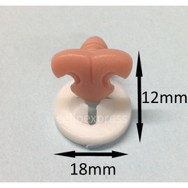celloexpress Light Brown Cat/Feline Noses 18mm x 12mm Plastic Backs - Teddy Bear & Soft Toy Making Detailed Noses - Pack of 5
