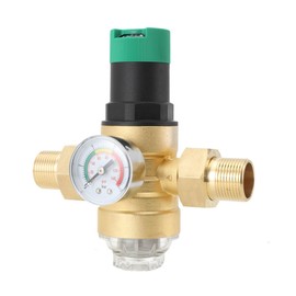 NICCOO Druckminderer mit 0-10bar Manometer, DN20 3/4 Vorfilter Wasserdruckminderer Wasserdruckregler mit Siebfilter Druckminderventil Druckregler, Messing Gehäuse
