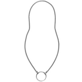 La LOOP Designer Eyeglass Necklace - Antique Oxidized Silver Chain and Loop