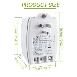 EPLZON 16.5V 40VA Plug in Thermostat and Doorbell Transformer Compatible with Nest, Ecobee, Sensi and Honeywell Thermostat and All Versions of Ring Doorbell