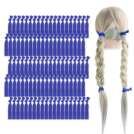 MEEDEE Royal Blue Hair Ties for Women - 100 Pack Soft Knotted Ribbon Hair Ties, No Crease, No Damage, Ouchless for Pony Tails, Yoga, and Elastic Bracelets