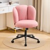 Furniliving Fluffy Armless Desk Chair, Upholstered Vanity Chair with Back,