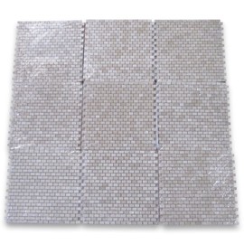 Stone Center Online Crema Marfil Spanish Marble 5/8"x3/4" Mini Brick Mosaic Tile Polished Bathroom Kitchen Wall Floor Tile