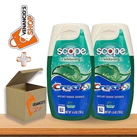Crest Plus Scope Toothpaste Liquid Gel, Minty Fresh 4.6 oz (130 g) (Pack of 2)