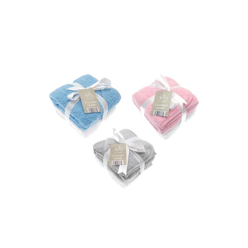 eLLi & Raff 2 Pack Baby Hooded Towels- Assorted Colours