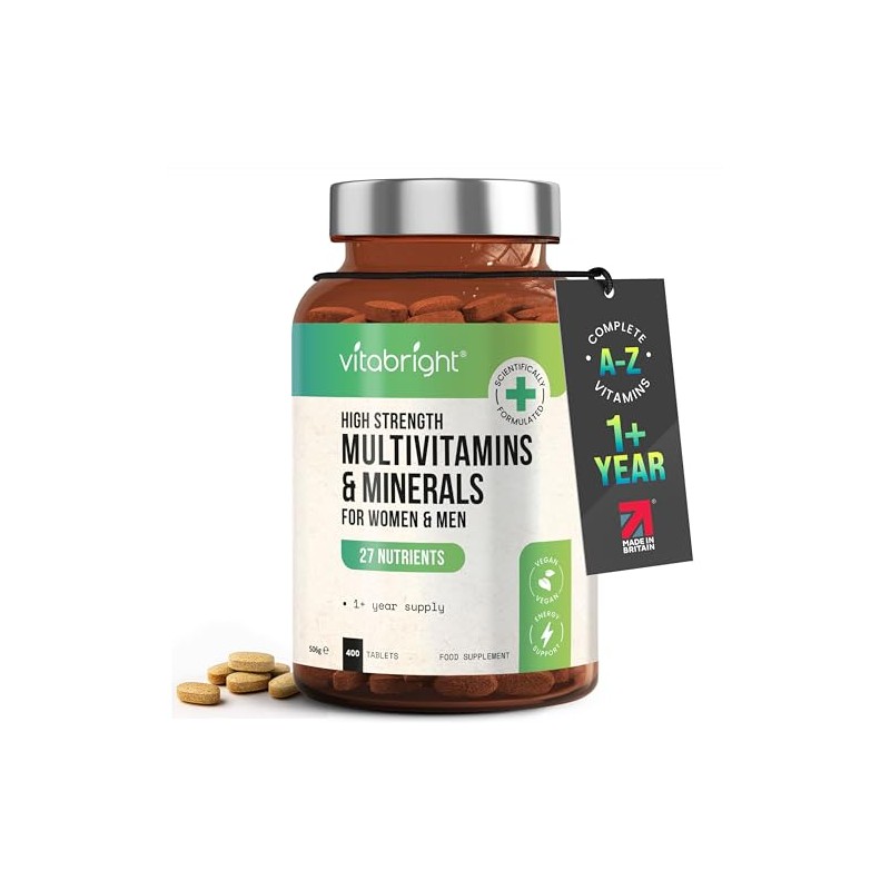 VitaBright A-Z Multivitamin & Minerals High Strength | 400 Vegan