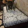 USTIDE Rustic Floral Table Runner 15.7"x27.5",2pc White Hand Crochet Table