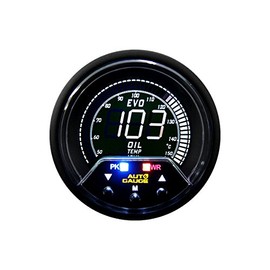 Auto Gauge Oil Thermometer 2.4 inches (60 mm) Extra Meter, Japanese Motor, 4 Color Backlight, 456 Series