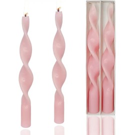 Gedengni 10-inch Orange Spiral Candlesticks Cute Tapered Spring Twisted Swirl Candles for Home Holidays Parties Women'scolor: Pink, size: Medium (6"-8")