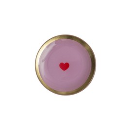 Gift Company Love Plates, Glass Plate S, Heart, Round, Pink, 10 x 0.8 x 10 cm
