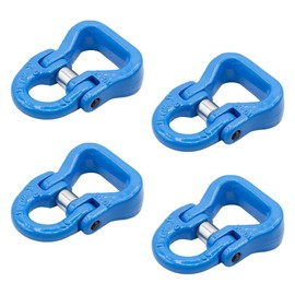 Mytee Products 4 Pack 3/8" G100 Web Sling Connector Link, Alloy Steel, Blue, 8,800 lbs WLL – Heavy Duty Material Handling & Rigging Hardware for Overhead Lifting with Polyester or Nylon Slings