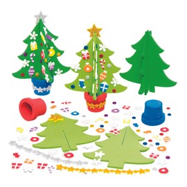 Baker Ross AX427 Christmas Tree Craft Kits 4 Pieces Festive Crafts for Kids Activity Packs and Christmas Decorations