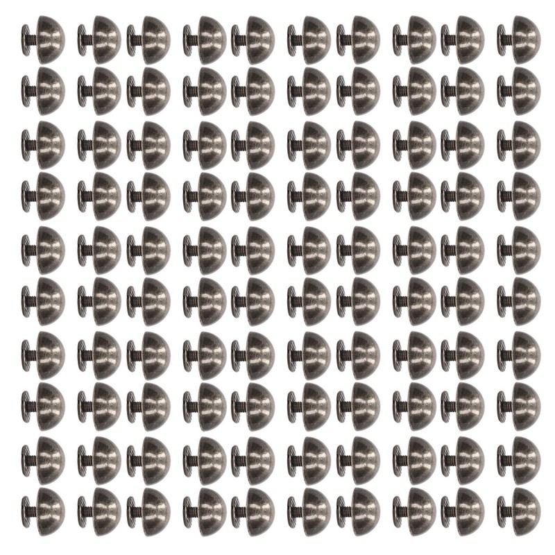 100 Sets Mushroom Rivets Round Head 10mm Electroplating Semicircle Alloy