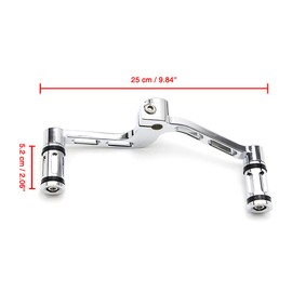 Dreamseek Motorcycle Heel Toe Gear Shift Lever + Shift Peg for Harley Sportster XL883 XL 883 1200 2004-2017 Mid-Controls Shifter Levers (Chrome)