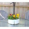 AuldHome Umbrella Planter for Patio Table with Umbrella Hole (White),