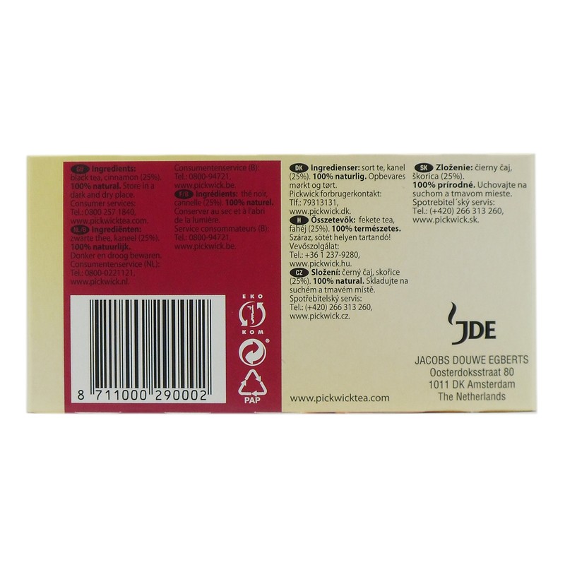 Pickwick Tea, Cinnamon, 20 Bags (2 Gr), 1 Box