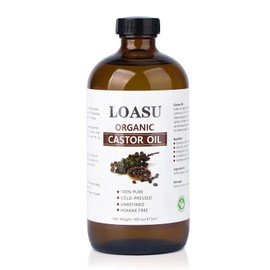 Aceite de Ricino Orgánico Prensado en Frío  Cold Pressed Castor Oil, 100 Pure, 16 fl oz                                                               