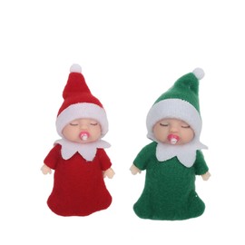 Mienocol 2pcs Christmas Elf Baby Twins Little Christmas Elves Christmas Tradition Mini Elf Baby Doll Christmas Accessory Tiny Elf Dolls for Boys&Girls Xmas Gift Advent Calendar Stocking Stuffers