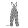 GEZOUR Women's Classic Checkerboard Bib Overalls - Black & White