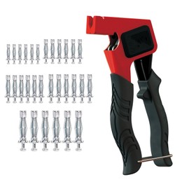 Mounting Pliers for Cavity Dowels Set, Plasterboard Dowel Set, Cavity Dowel Set, Cavity Dowels Metal, with 30 Pieces M4/M5/M6 Cavity Metal Dowels with Screws