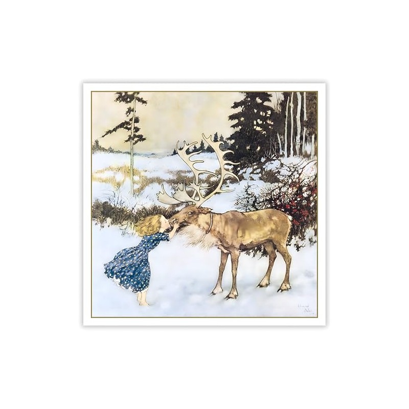 Vintage "Gerda and the Reindeer" Christmas Cards 5 Cards and