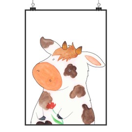 Mr. & Mrs. Panda Poster Kuh Motiv DIN A4 - Geschenk, Handgemaltes Poster, Träume, Wanddeko, Landwirt, Landwirtin, Milch, Hof, Hoftiere, Posterdruck,