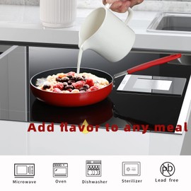 ONTUBE Ceramics Creamer,Porcelain Coffee Milk Creamer Pitcher with Handle for Home and Kitchen - 12OZ (White)