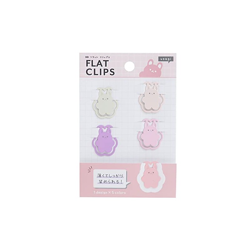 [Clips] Die Cut Flat Clips, Set of 5, Rabbit