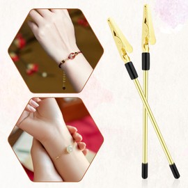 Bracelet Helper Tool,2 Pcs Hand Bracelet Fasten Helper for Joints for Women Jewelry Tools Fastening and Hooking Equipment for Jewelry Bracelet Necklace Watch Clasps Ties Zippers (Gold)