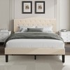 VECELO Queen Size Bed Frame Upholstered Platform with Tufted Adjustable