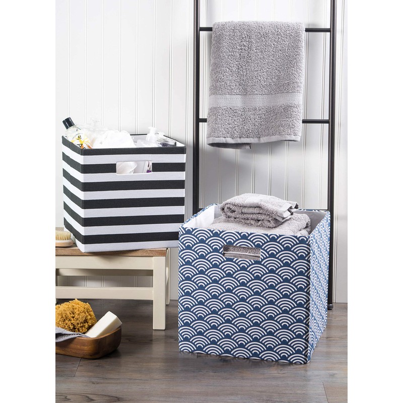 DII Polyester Cube Storage Collection Collapsible Hard Sided Bin, 13x13x13,