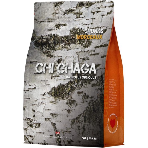 Premium Organic Chaga Mushroom Chunks - 8 oz of Authentic 100% Wild Harvested Canadian Chaga Tea - Superfood