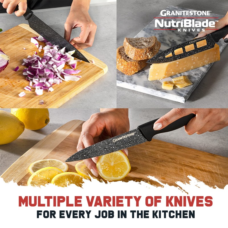 Granitestone Nutriblade Knife Set, High Grade Professional Chef Kitchen Knives