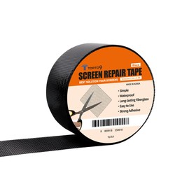 TORTO9 Window Screen Repair Kit, 3-Layer Strong Adhesive & Waterproof Tape Fiberglass Covering mesh (Black, 2 Inch x 6.5 FT)