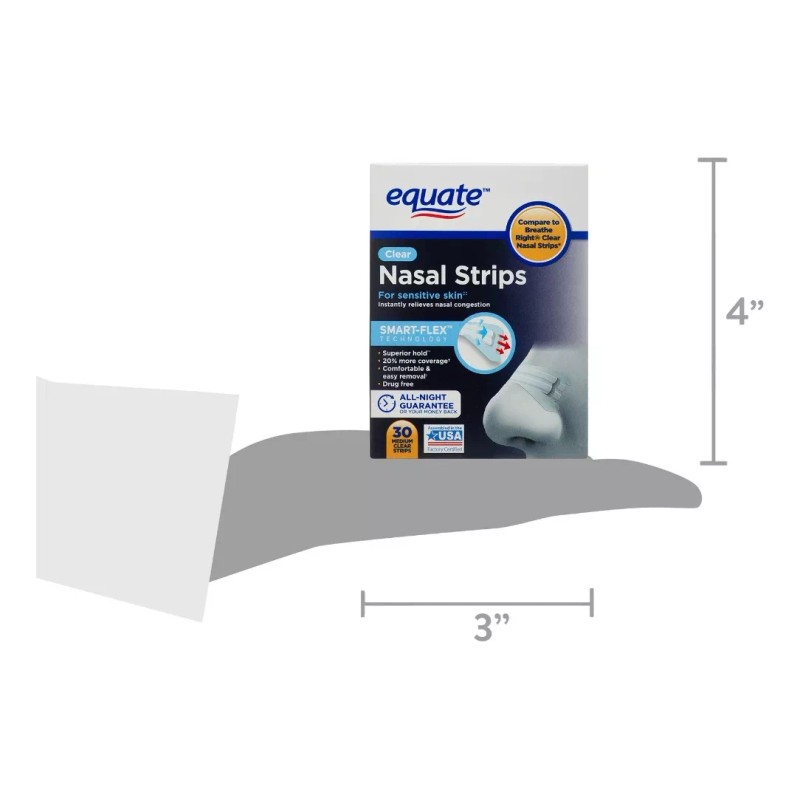 Equate Tiras Nasales Antironquidos Y Descongestion 2 Pack