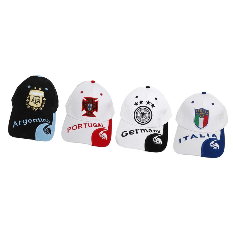 4Pcs World Cup Hat Embroidered Italy Argentina Germany Portugal Hat