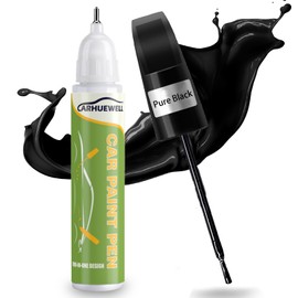 Carhuewell Touch Up Paint for Cars Chips Repair Pen Easy to Use Scratch Car Paint Pen(Pure Black)