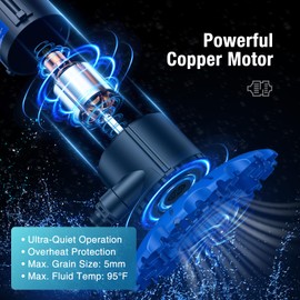 1/3 HP Automatic Swimming Pool Cover Pump, 35GPM Submersible Sump Pump with Delay On/Off for Fast Draining Pool Covers, Hot Tubs, Basement w/Sturdy Filter Base, GHT Adapters, 25ft UL Cord & Rope IPX8