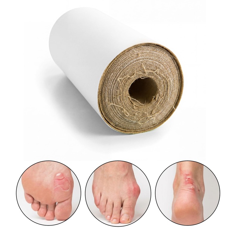 KMINA Rotolo Moleskin Beige, Imbottitura Adesiva Ritagliabile per Piedi, Cotone