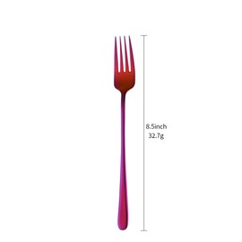 Do Buy Stainless Steel 18/10 Dinner Forks Table Forks 8 Color 21.5 CM/8.5 Inch Long Handle Forks for Buffet Steak Dessert Fruit
