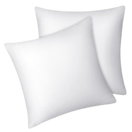 Fittia Lyocell Bamboo Cushion Cover Bamboo Fibre Pillowcase Silky Soft Cooling Breathable with Concealed Zip White 80 x 80 cm Set of 2