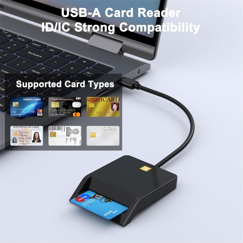 Zaievo CAC Card Reader Military, USB Smart Card Reader, DOD