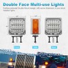 Partsam 2X Square Double Face LED Pedestal Light Cab Fender