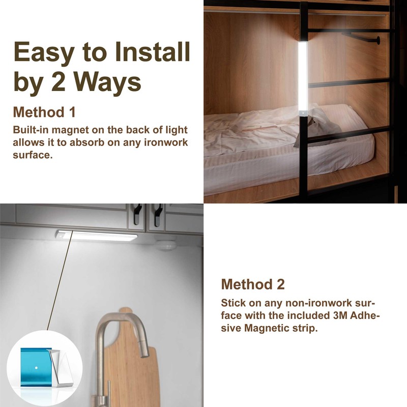 LEPOTEC 54 LED Under Cabinet Light, Pantry, Camper/Caravan, 2500mAh Rechargeable